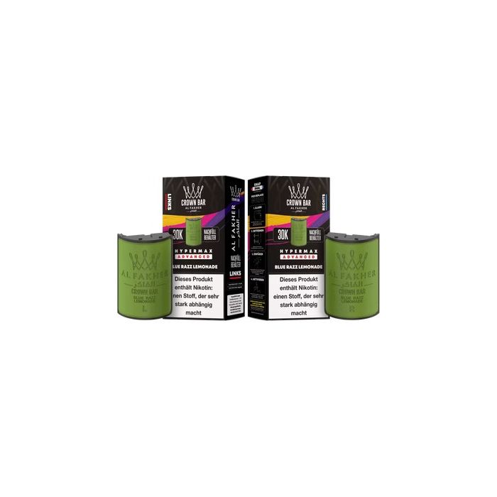 Al Fakher - Hypermax Pods 2 x 10 ml ( links + rechts ) - Blue Razz Lemonade