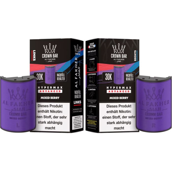 Al Fakher - Hypermax Pods 2 x 10 ml ( links + rechts ) - Mixed Berry