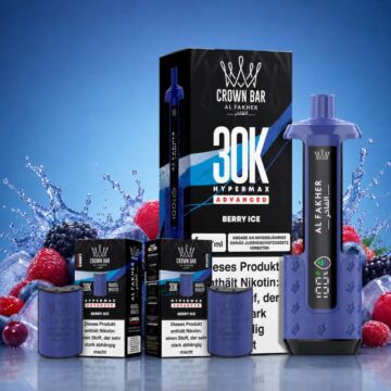 Al Fakher Hypermax Advanced 30k - Berry Ice - 6mg nicotinegehalte (complete set)
