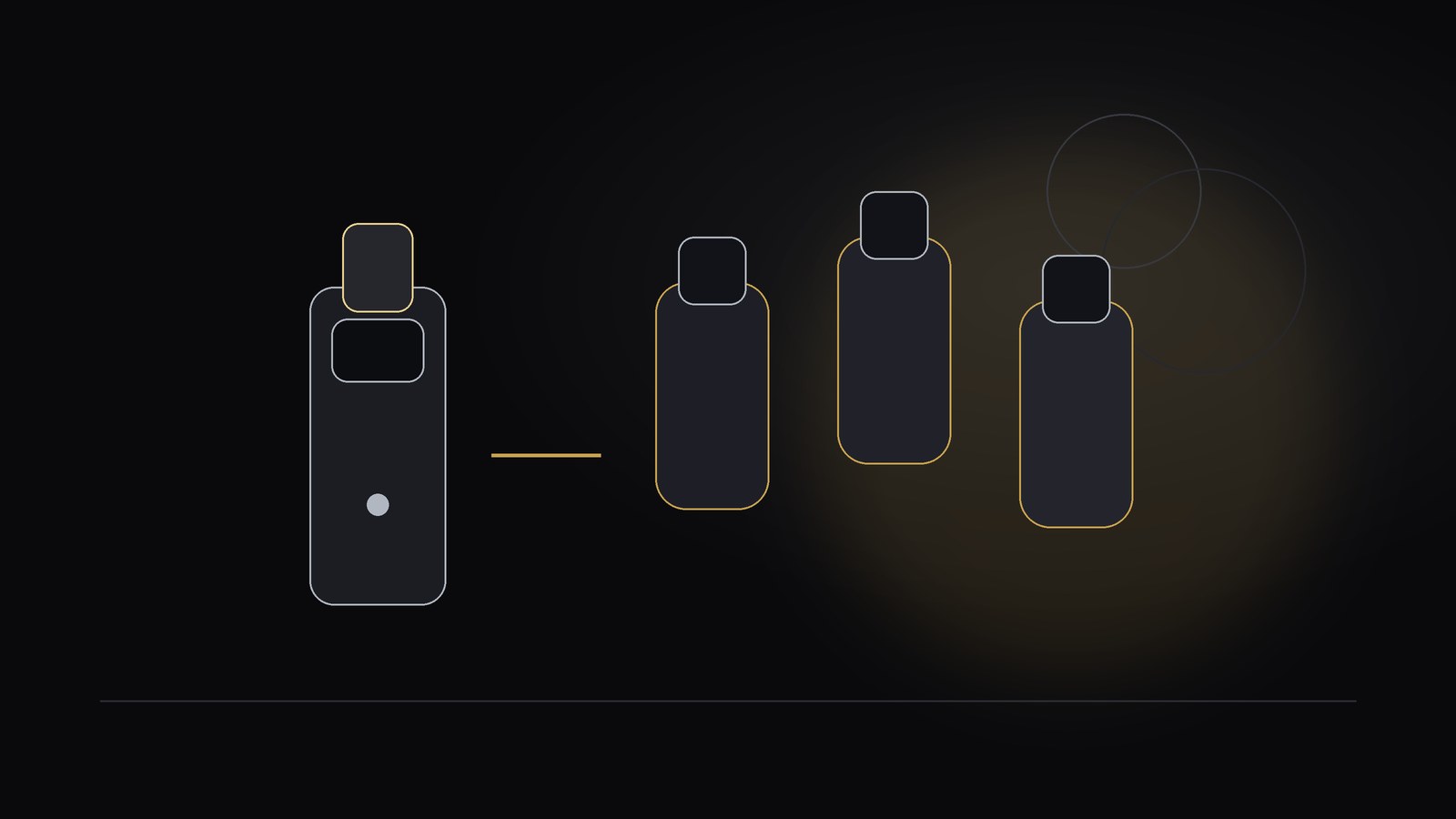 Vorgefüllte Pods und kompaktes Pod-Gerät in neutraler Darstellung